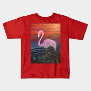 Flamingo at Sunset Kids T-Shirt